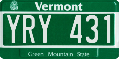VT license plate YRY431
