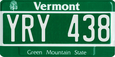 VT license plate YRY438