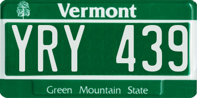 VT license plate YRY439