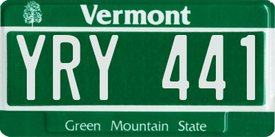 VT license plate YRY441