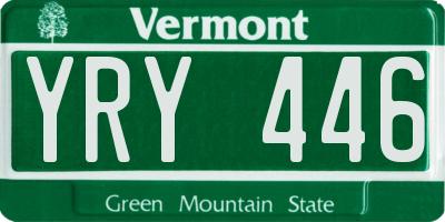 VT license plate YRY446