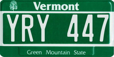 VT license plate YRY447