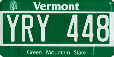 VT license plate YRY448