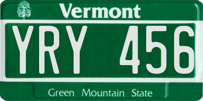 VT license plate YRY456