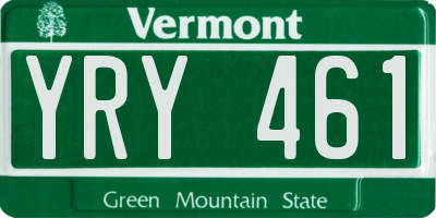 VT license plate YRY461