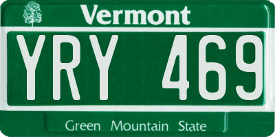 VT license plate YRY469