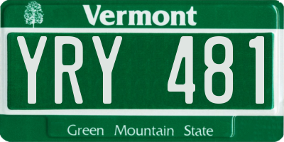 VT license plate YRY481