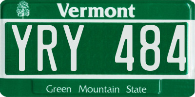 VT license plate YRY484