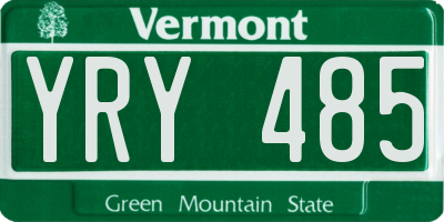 VT license plate YRY485