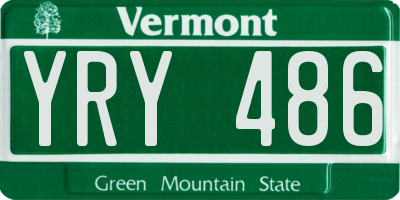 VT license plate YRY486