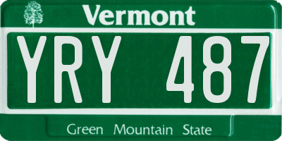 VT license plate YRY487