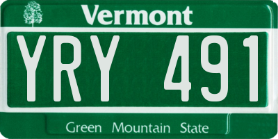 VT license plate YRY491