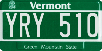 VT license plate YRY510