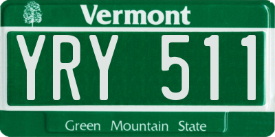 VT license plate YRY511