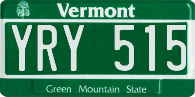 VT license plate YRY515