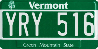 VT license plate YRY516