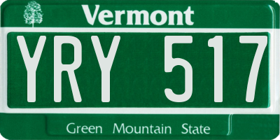 VT license plate YRY517