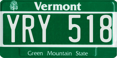 VT license plate YRY518