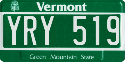 VT license plate YRY519