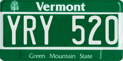 VT license plate YRY520