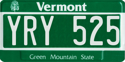 VT license plate YRY525