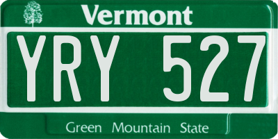 VT license plate YRY527