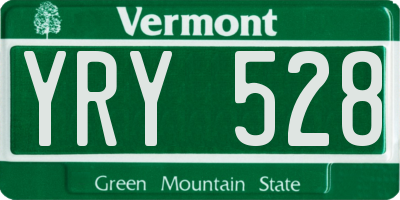 VT license plate YRY528