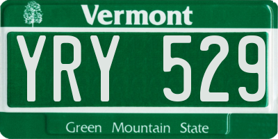 VT license plate YRY529