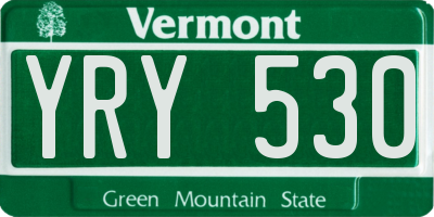 VT license plate YRY530