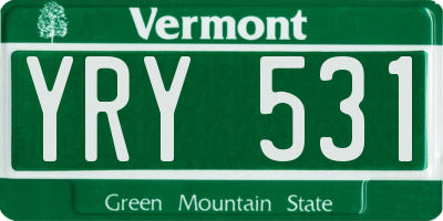 VT license plate YRY531