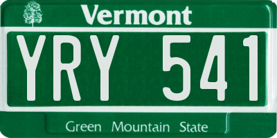 VT license plate YRY541