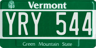 VT license plate YRY544