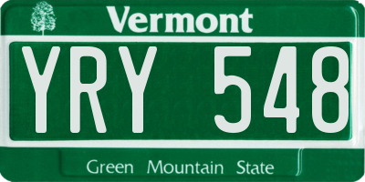 VT license plate YRY548