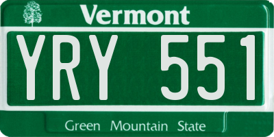 VT license plate YRY551