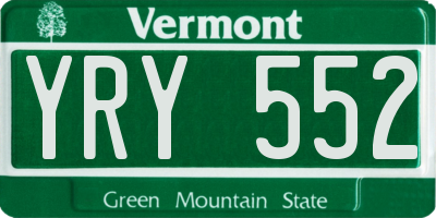 VT license plate YRY552