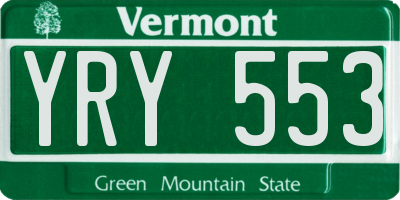 VT license plate YRY553