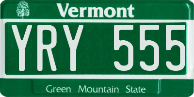 VT license plate YRY555