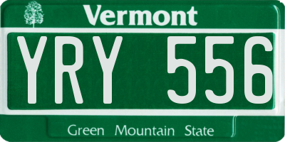 VT license plate YRY556