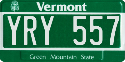 VT license plate YRY557