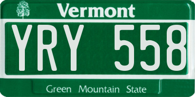 VT license plate YRY558