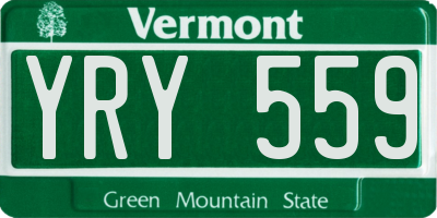 VT license plate YRY559