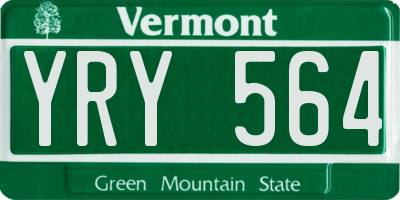 VT license plate YRY564