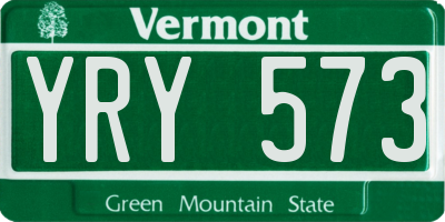 VT license plate YRY573