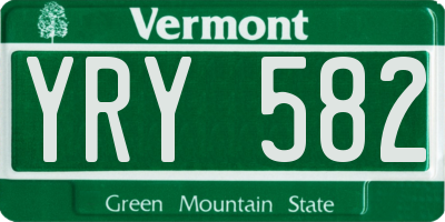 VT license plate YRY582
