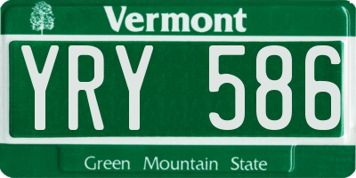 VT license plate YRY586