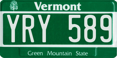 VT license plate YRY589