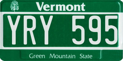 VT license plate YRY595