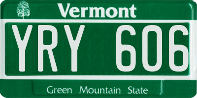 VT license plate YRY606