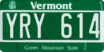 VT license plate YRY614