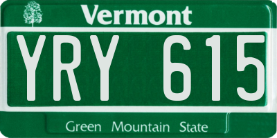 VT license plate YRY615